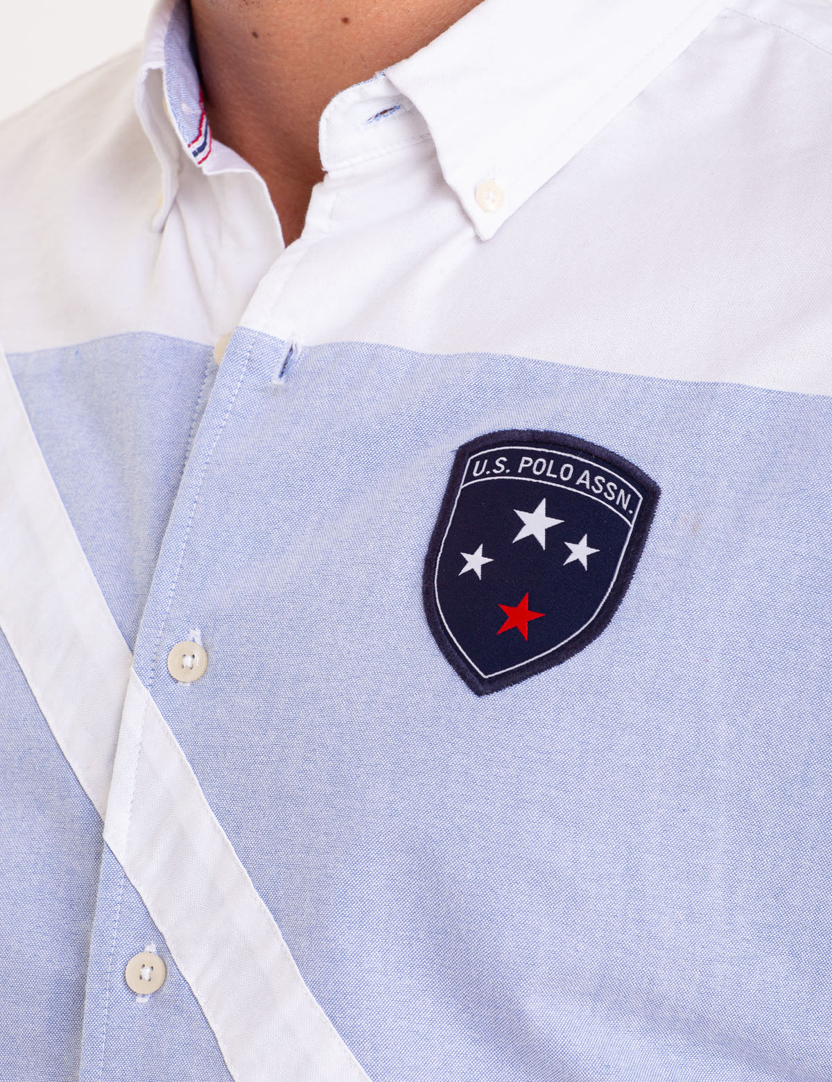 DIAGONAL STRIPE OXFORD SHORT SLEEVE SHIRT - Image 3