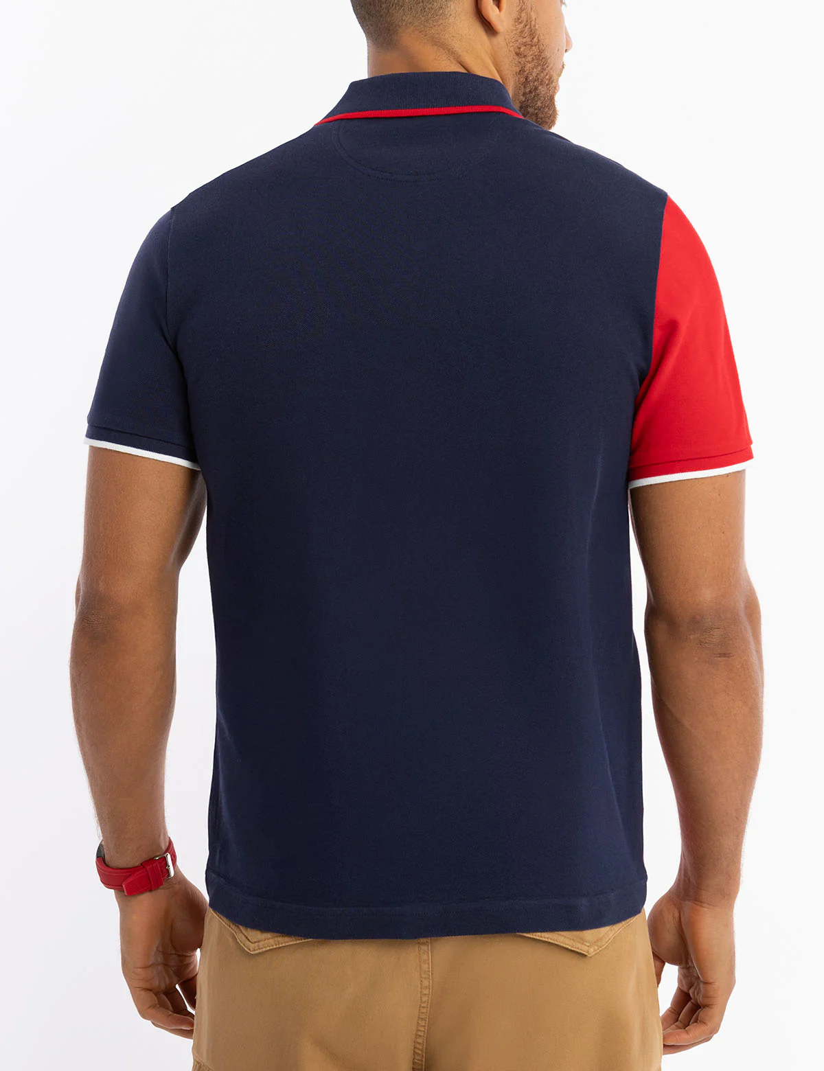 DIAGONAL COLOR BLOCK FLAG PIQUE POLO SHIRT - Image 4