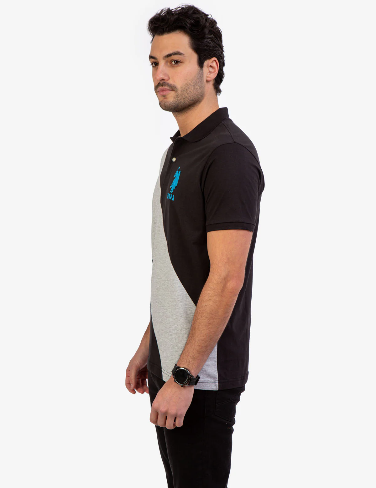 DIAGONAL COLORBLOCK JERSEY POLO SHIRT - Image 3
