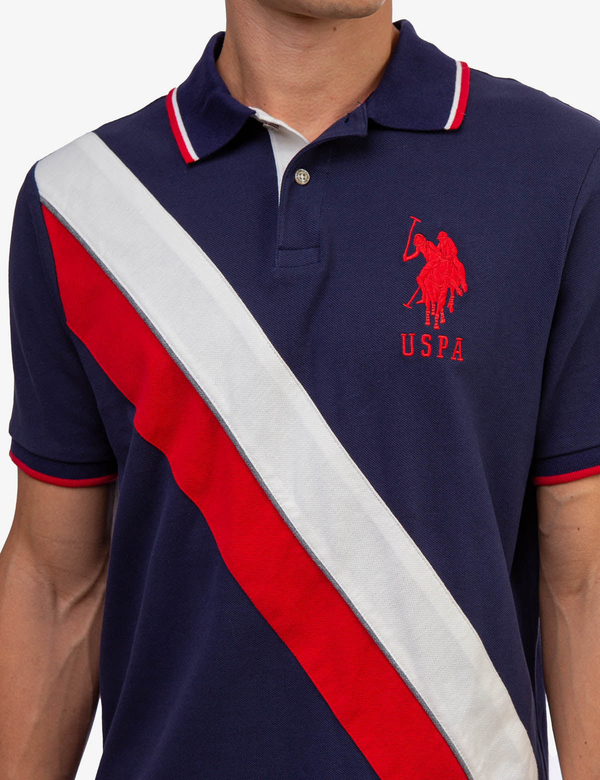 DIAGONAL COLORBLOCK PIQUE POLO SHIRT - Image 10