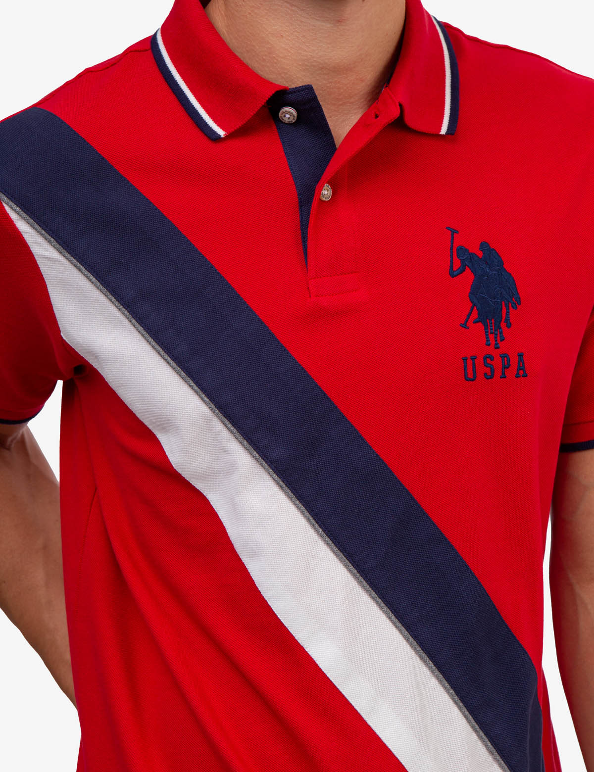 DIAGONAL COLORBLOCK PIQUE POLO SHIRT - Image 16