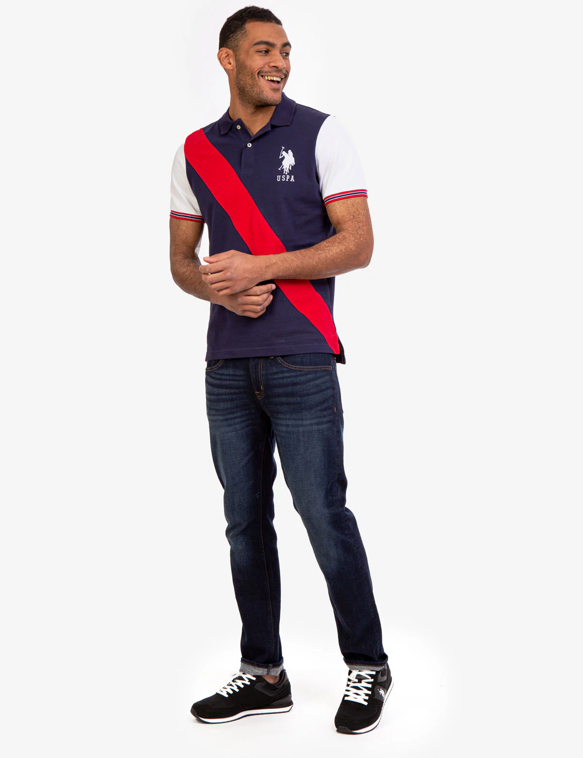 DIAGONAL COLORBLOCK POLO SHIRT - Image 2