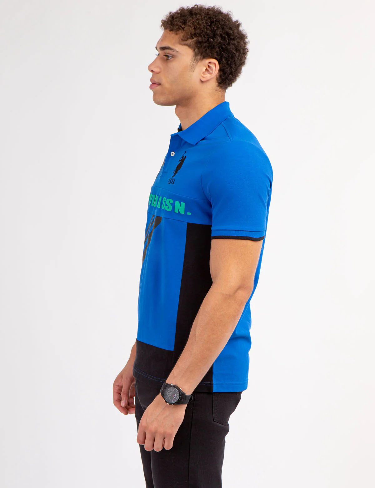 DIAGONAL GRAPHIC PIECED PIQUE POLO SHIRT - Image 8