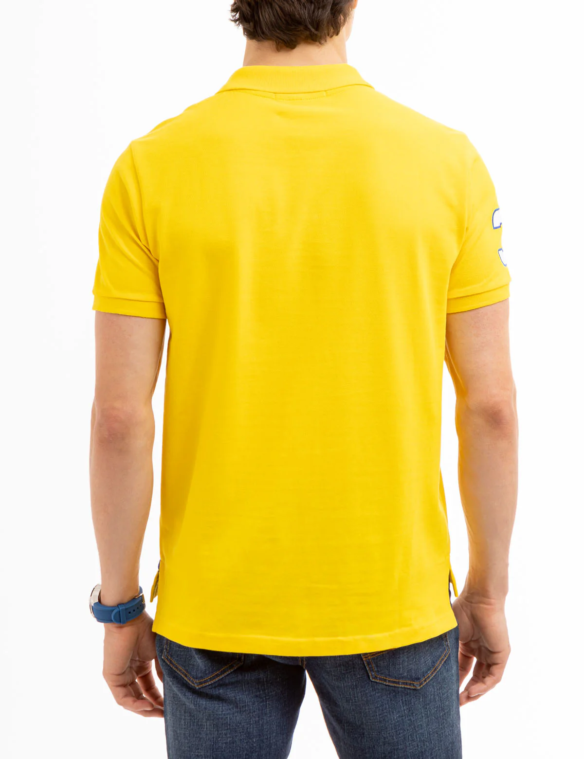 DIAGONAL SASH FRONT PIQUE POLO SHIRT - Image 4