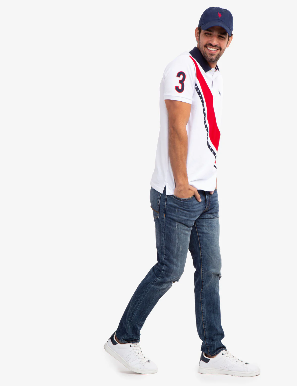 DIAGONAL SASH PIQUE POLO SHIRT - Image 2