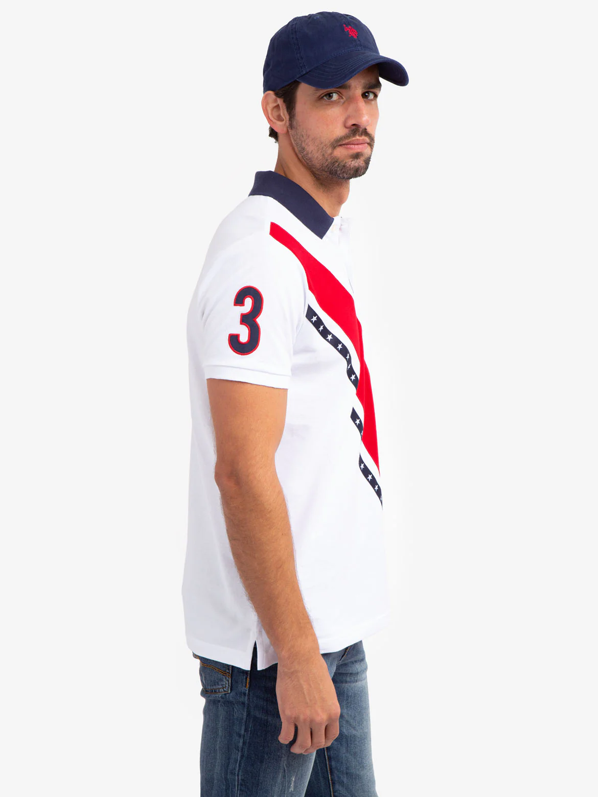 DIAGONAL SASH PIQUE POLO SHIRT - Image 3