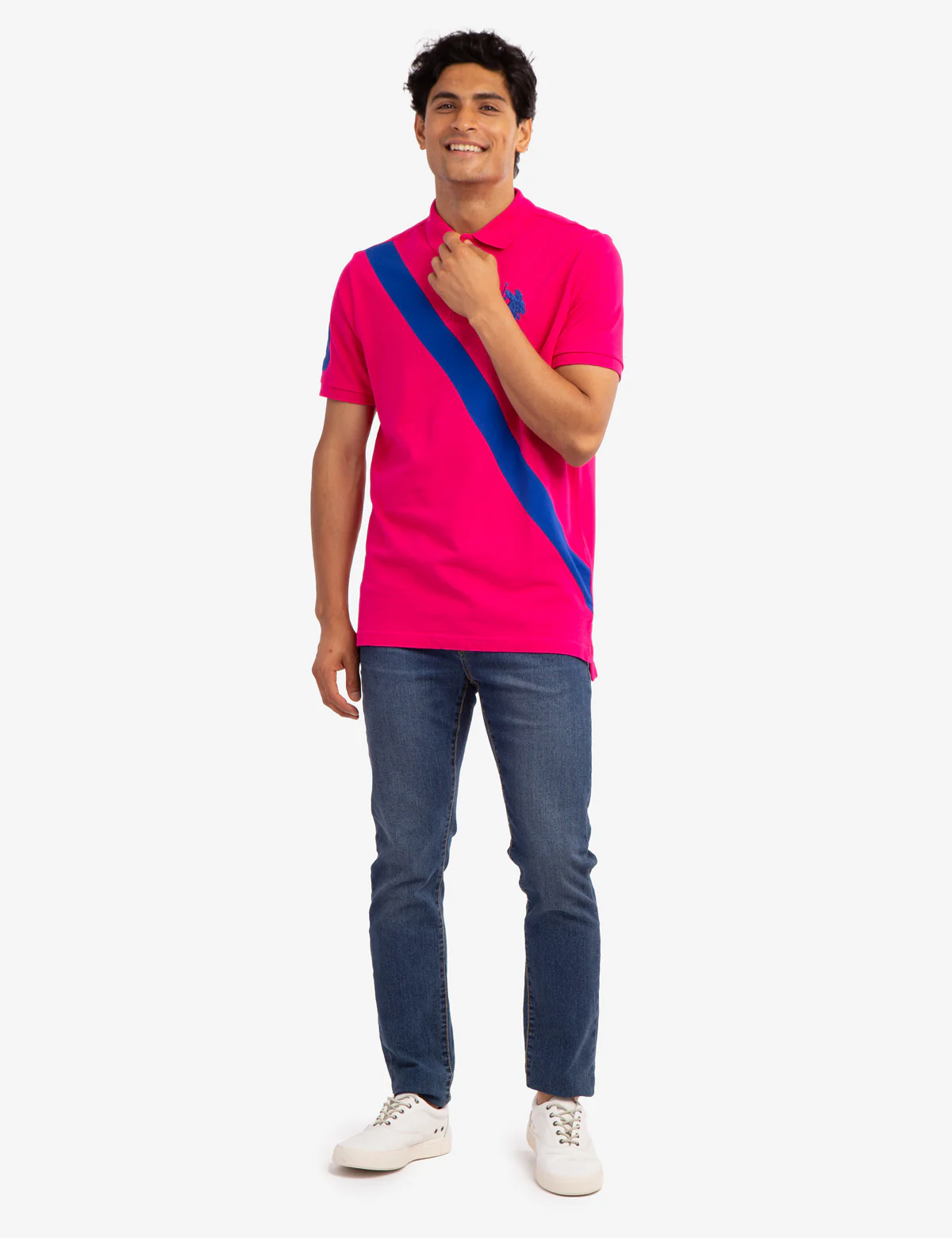 DIAGONAL SASH PIQUE POLO SHIRT - Image 2