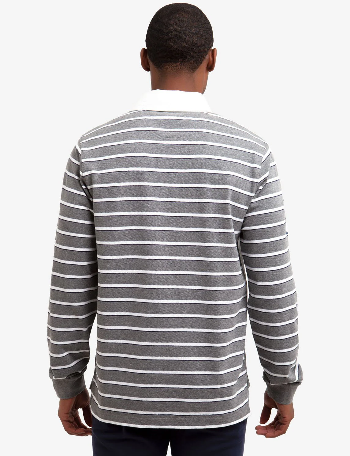 DIAGONAL STRIPE LONG SLEEVE POLO SHIRT - Image 4