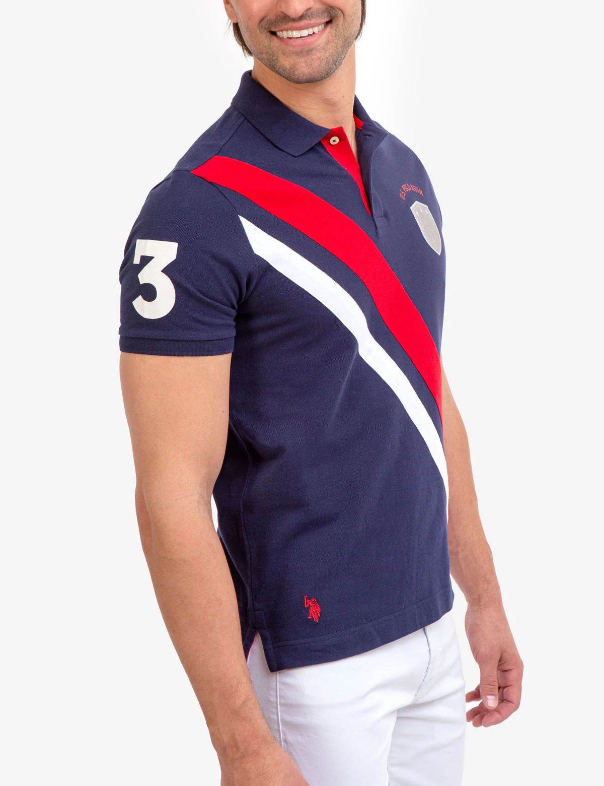 DIAGONAL STRIPE PIECED PIQUE POLO SHIRT - Image 4