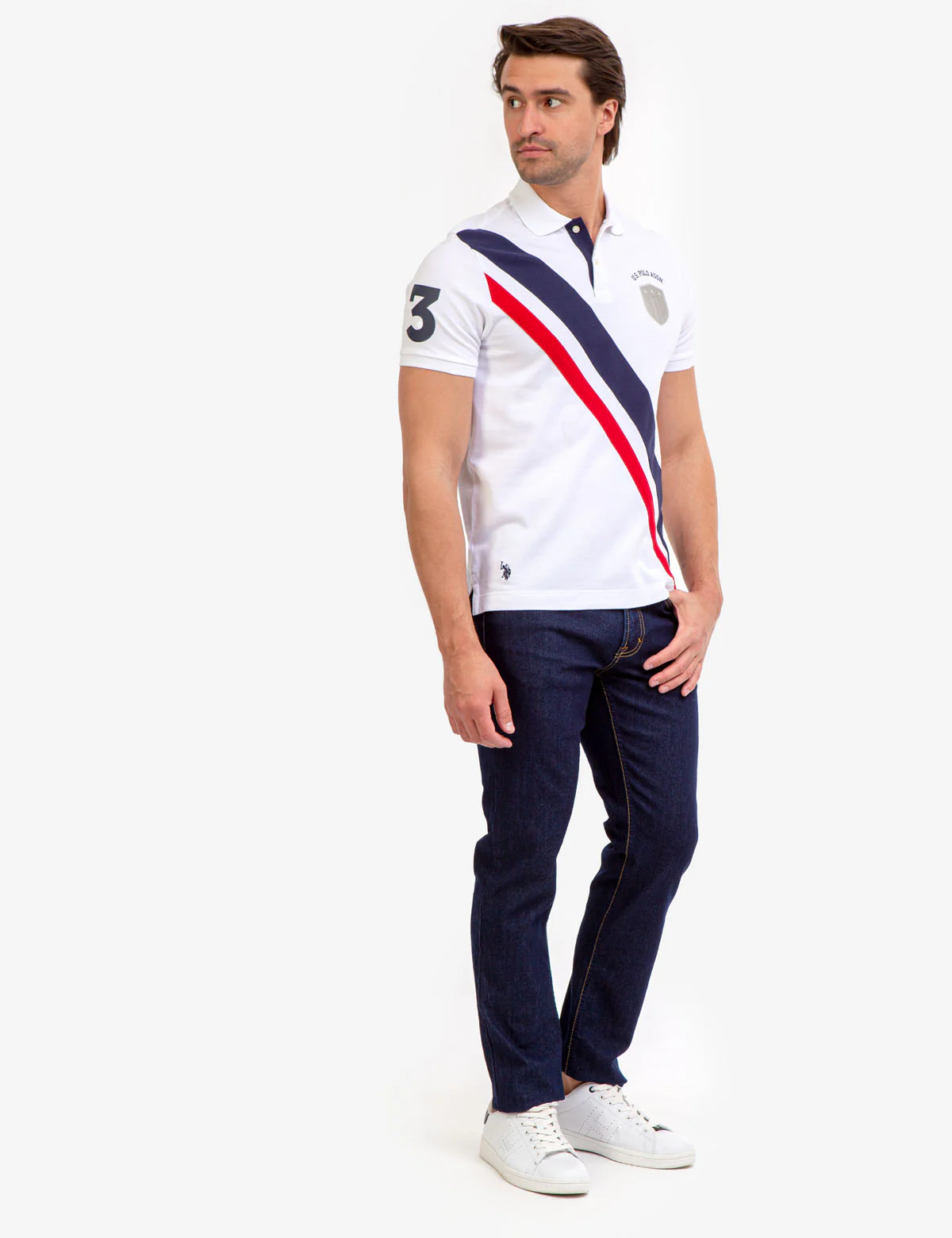 DIAGONAL STRIPE PIECED PIQUE POLO SHIRT - Image 8