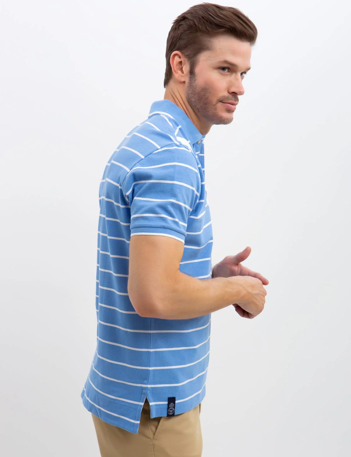 DIAGONAL STRIPED POLO SHIRT - Image 9