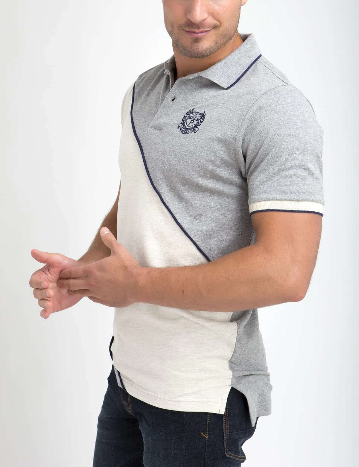 DIAGONAL STRIPED POLO SHIRT - Image 5