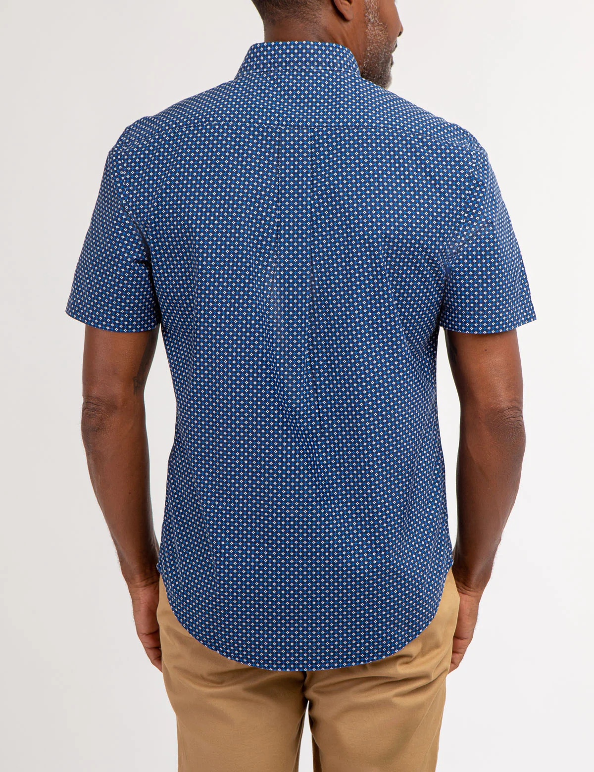 DIAMOND PRINT SHORT SLEEVE SHIRT WITH POCKET - Image 3