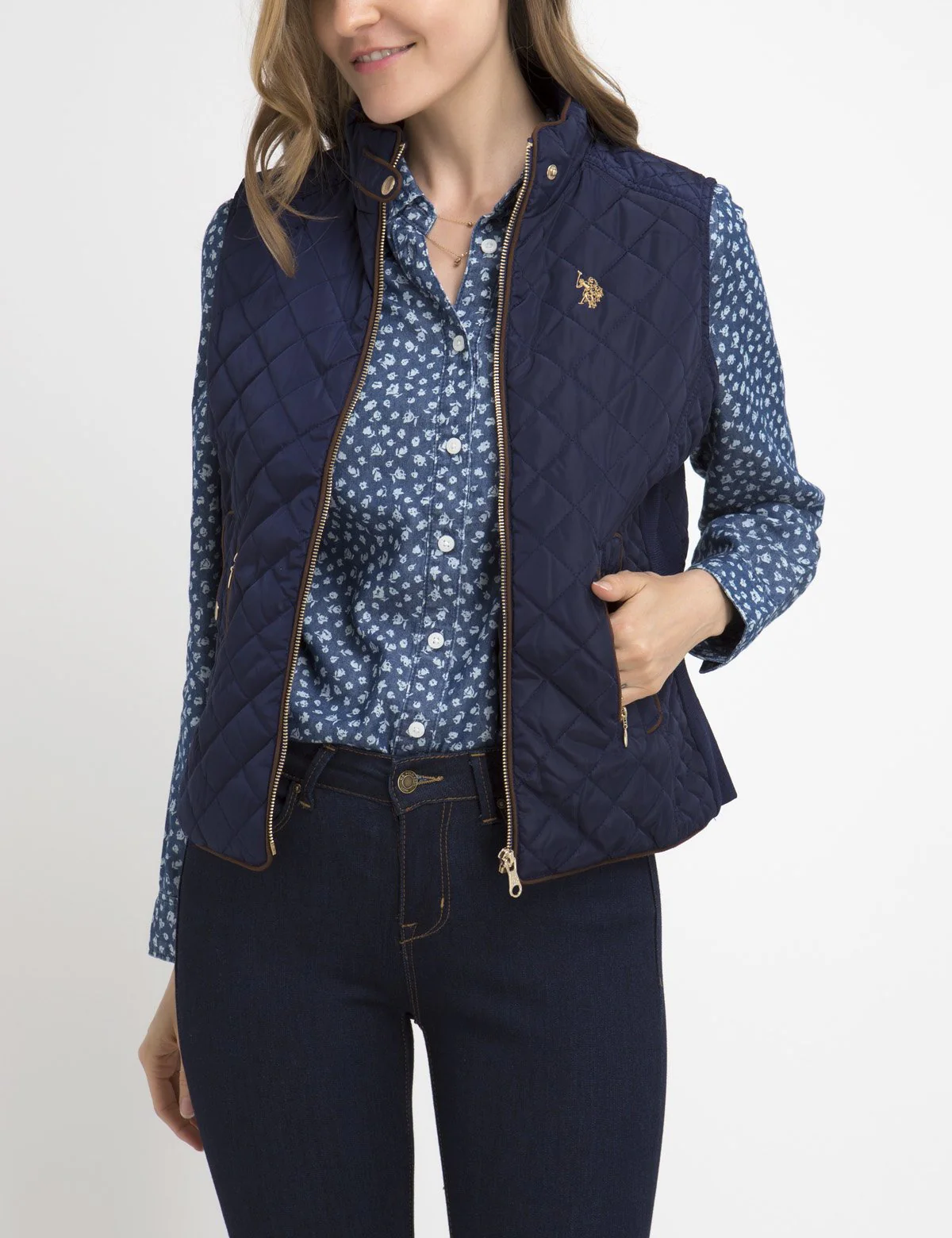 DIAMOND QUILT SIDE KNIT VEST - Image 16