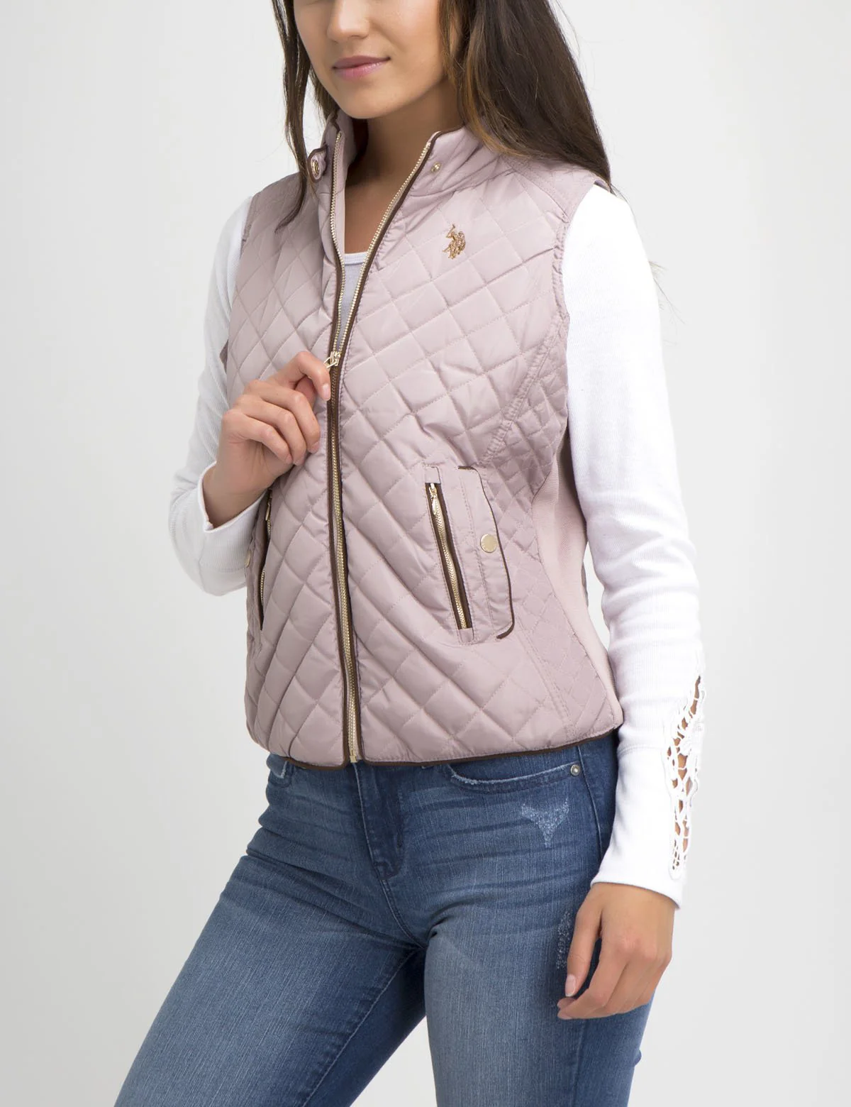 DIAMOND QUILT SIDE KNIT VEST - Image 19