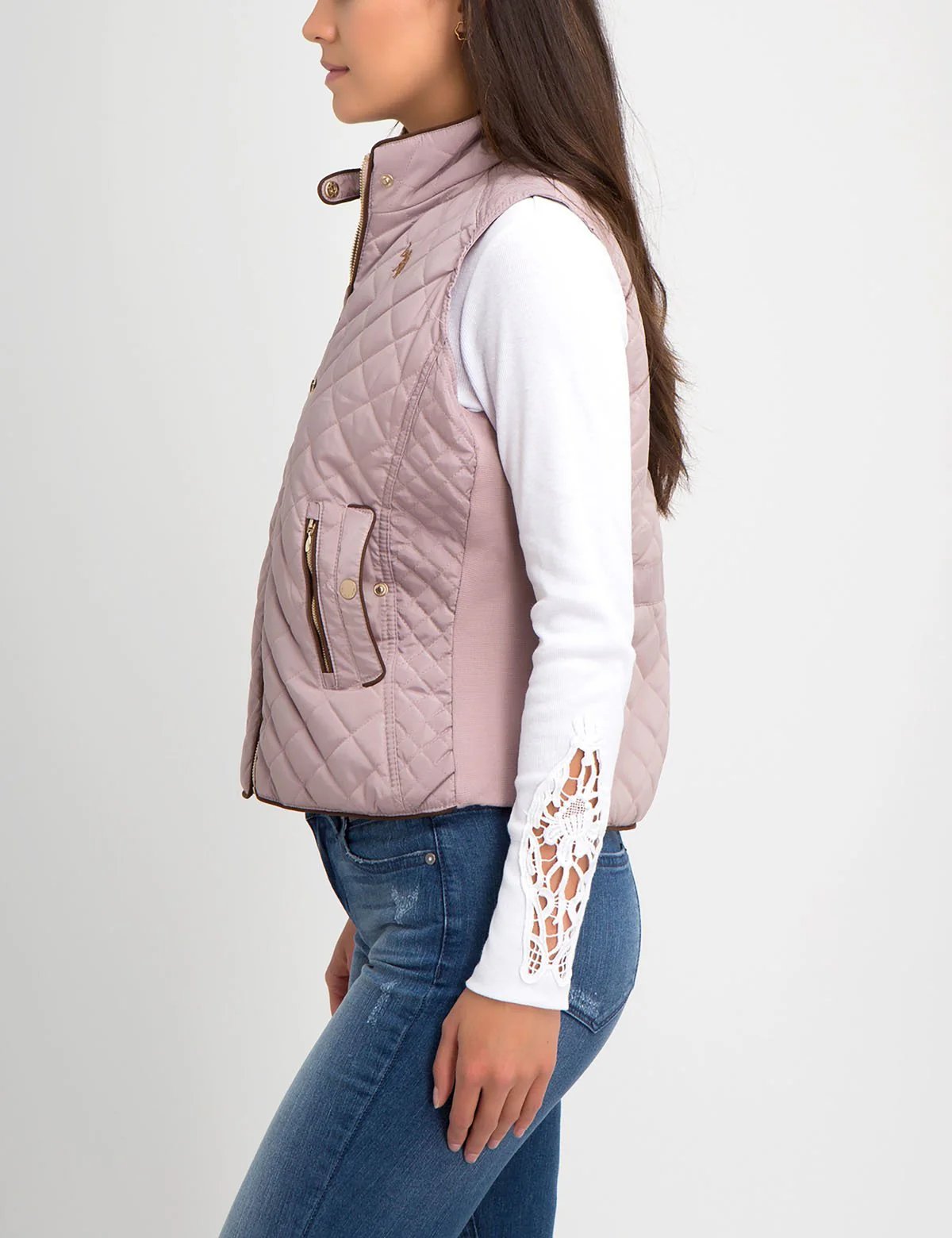 DIAMOND QUILT SIDE KNIT VEST - Image 20