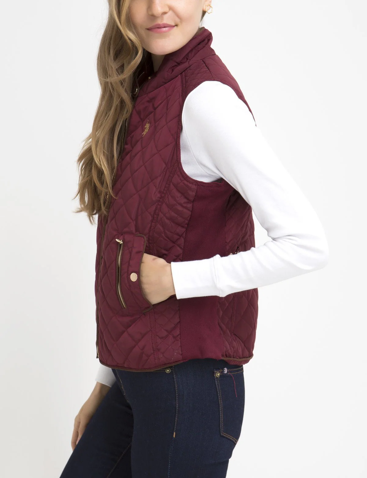 DIAMOND QUILT SIDE KNIT VEST - Image 24