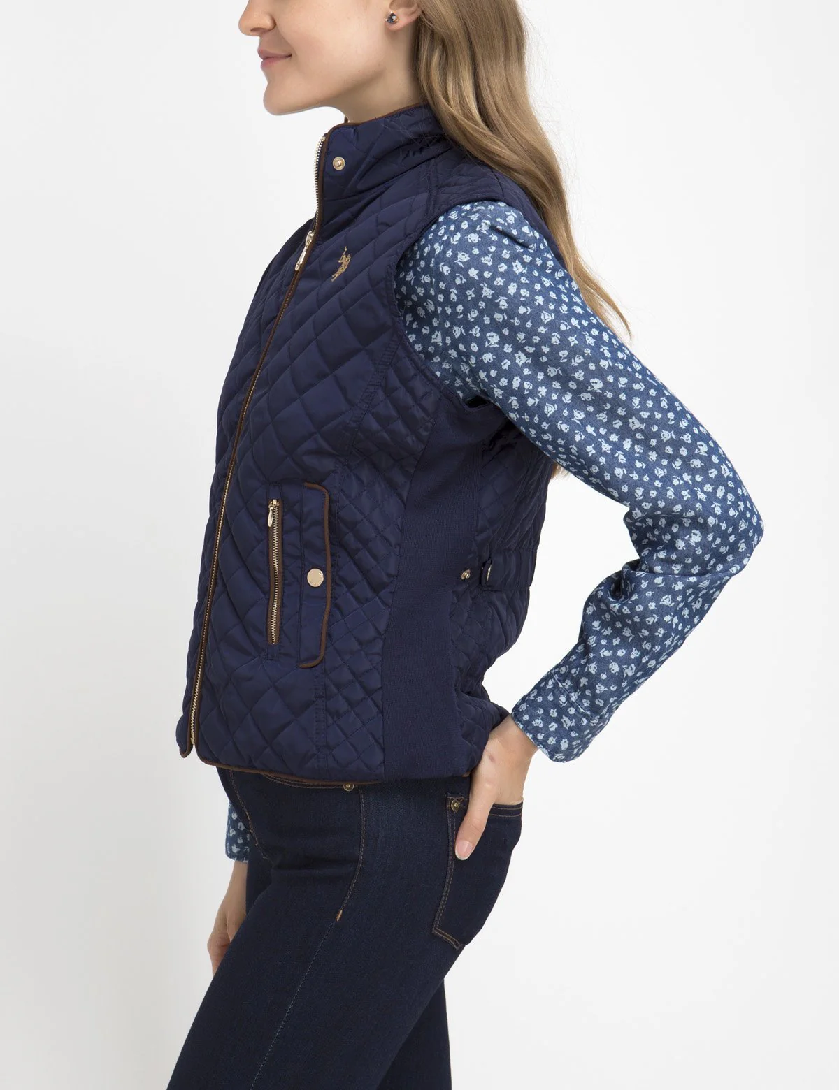 DIAMOND QUILT SIDE KNIT VEST - Image 5