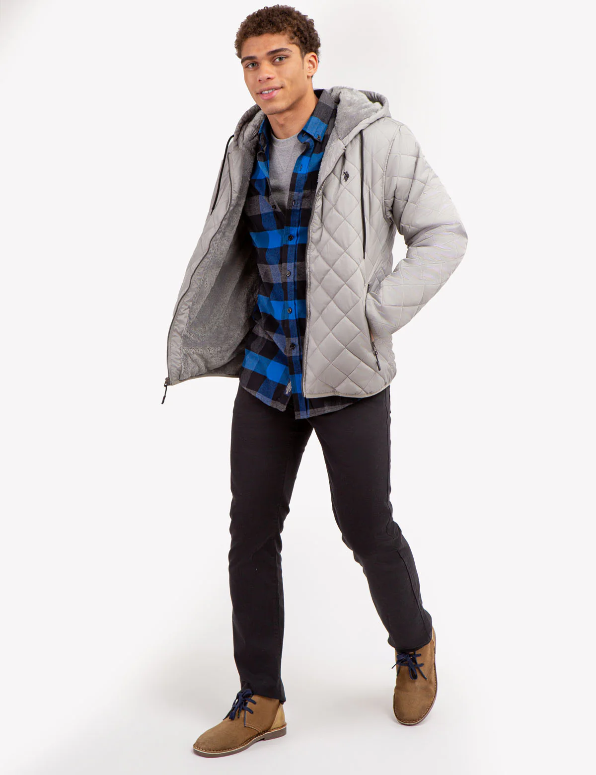 DIAMOND QUILTED FLEECE JACKET - Image 2
