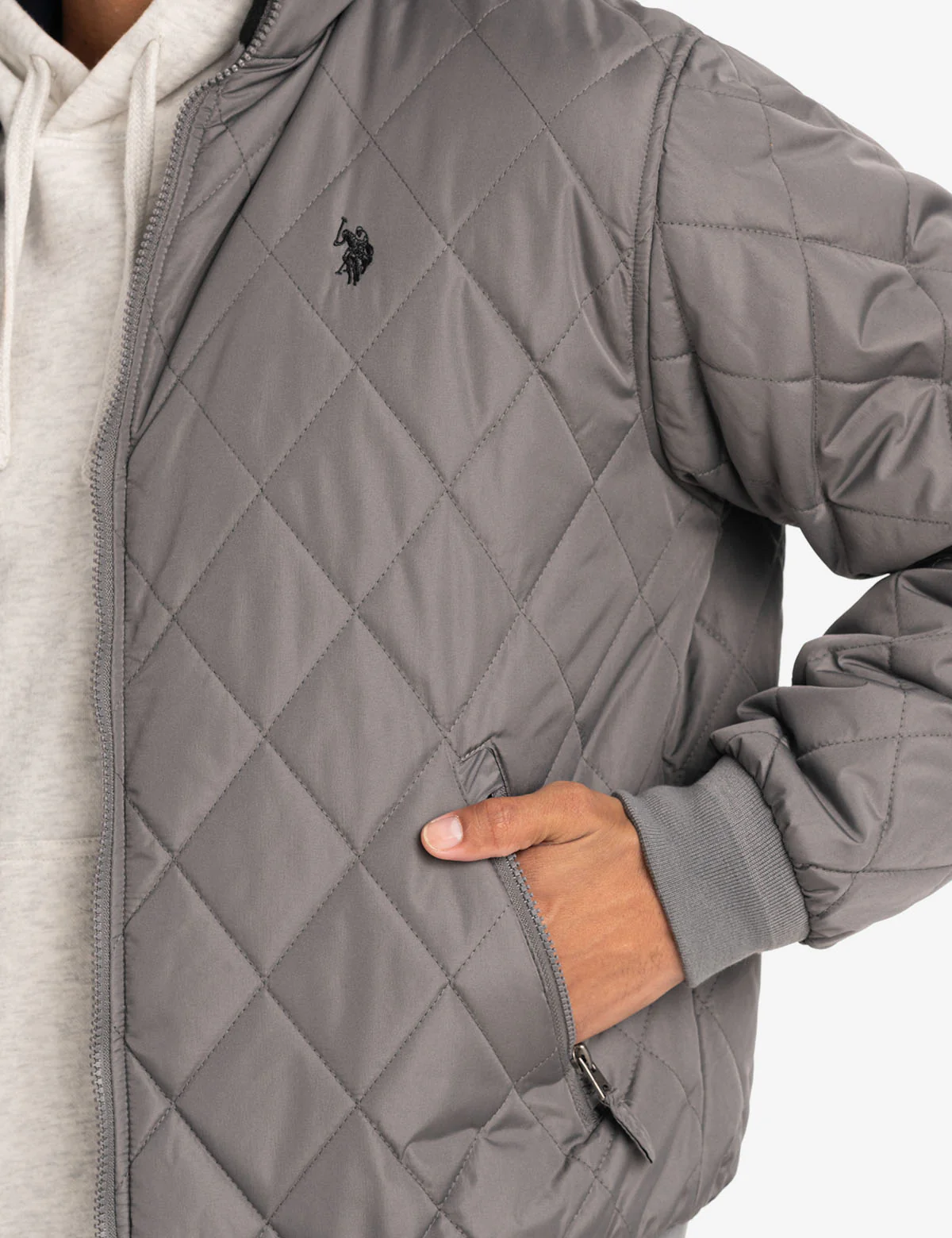 DIAMOND QUILTED FLEECE JACKET - Image 4