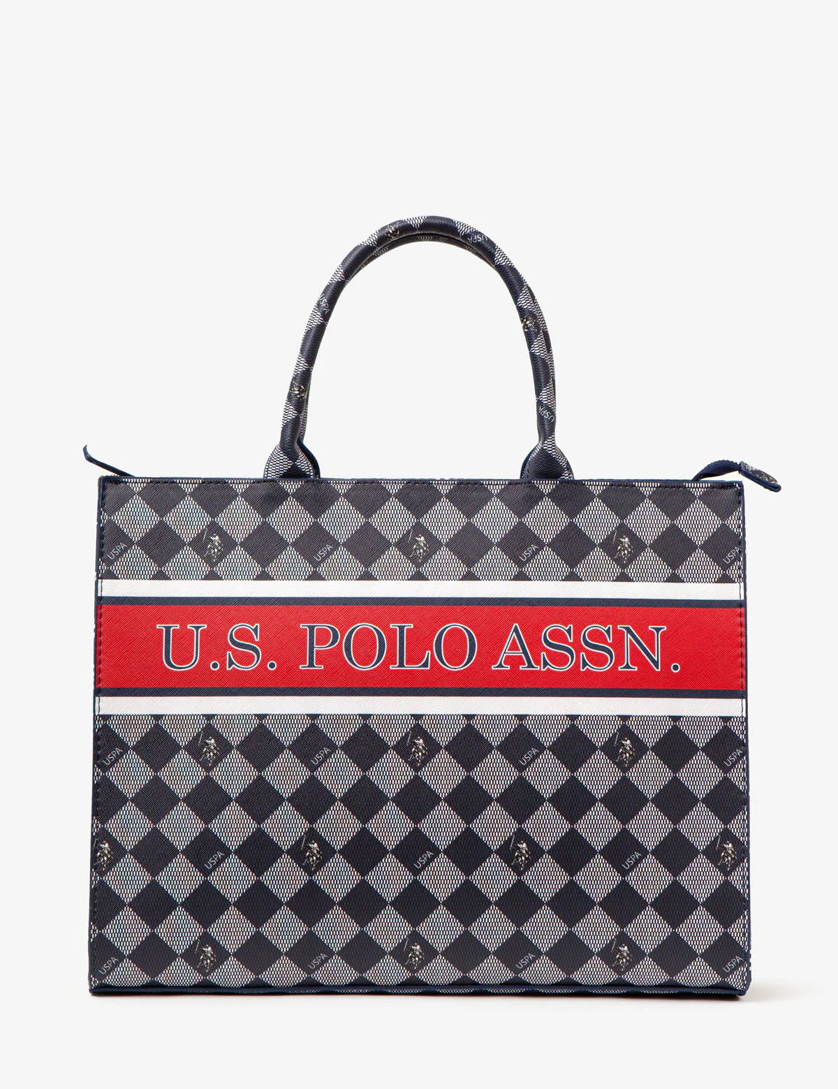 DIAMOND STRIPE BOOK TOTE WITH CROSSBODY STRAP - Image 4