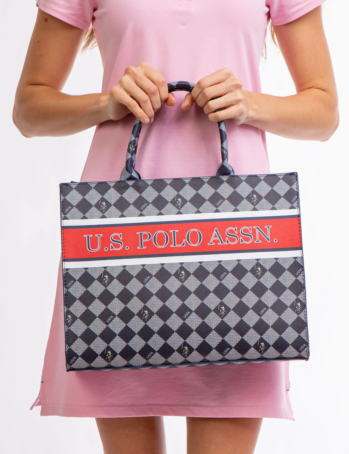DIAMOND STRIPE BOOK TOTE WITH CROSSBODY STRAP - Image 7