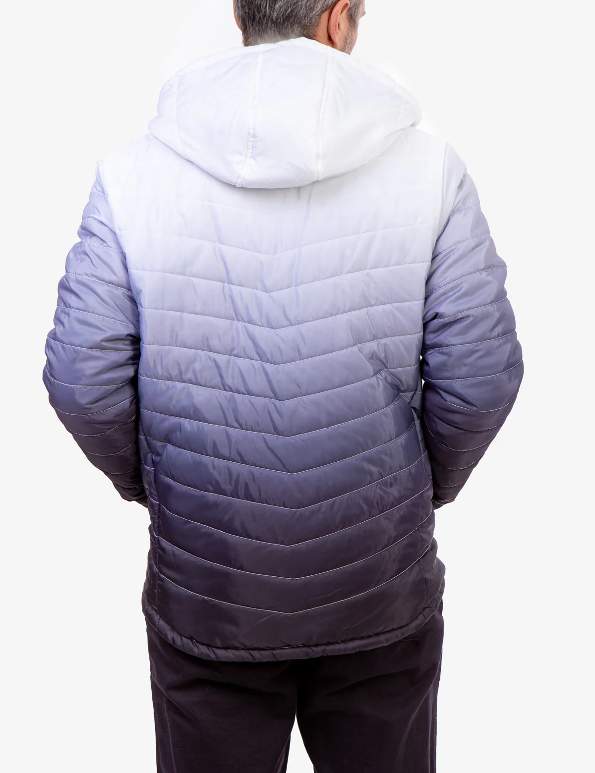DIP DYE CHEVRON PUFFER JACKET - Image 4