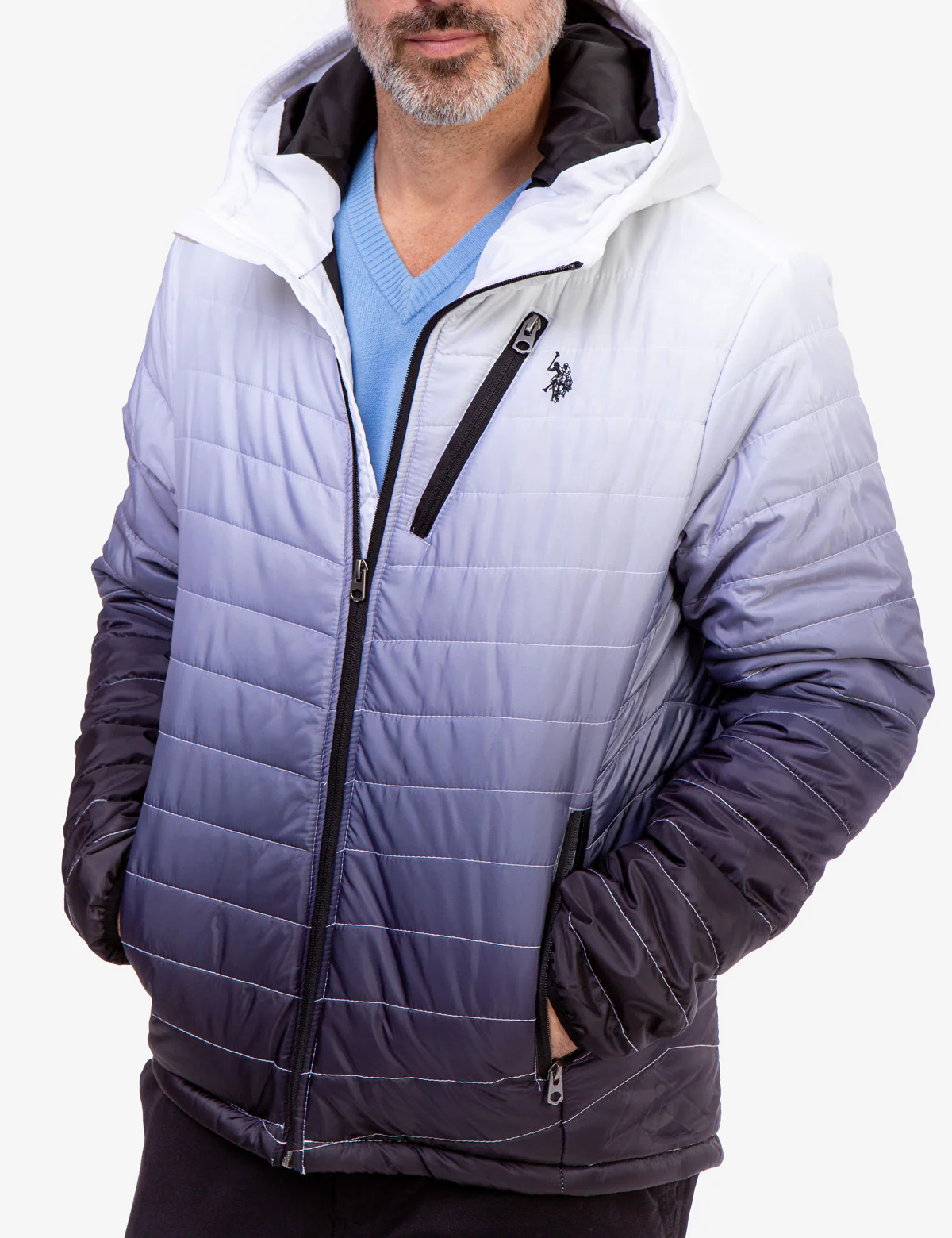 DIP DYE CHEVRON PUFFER JACKET - Image 5