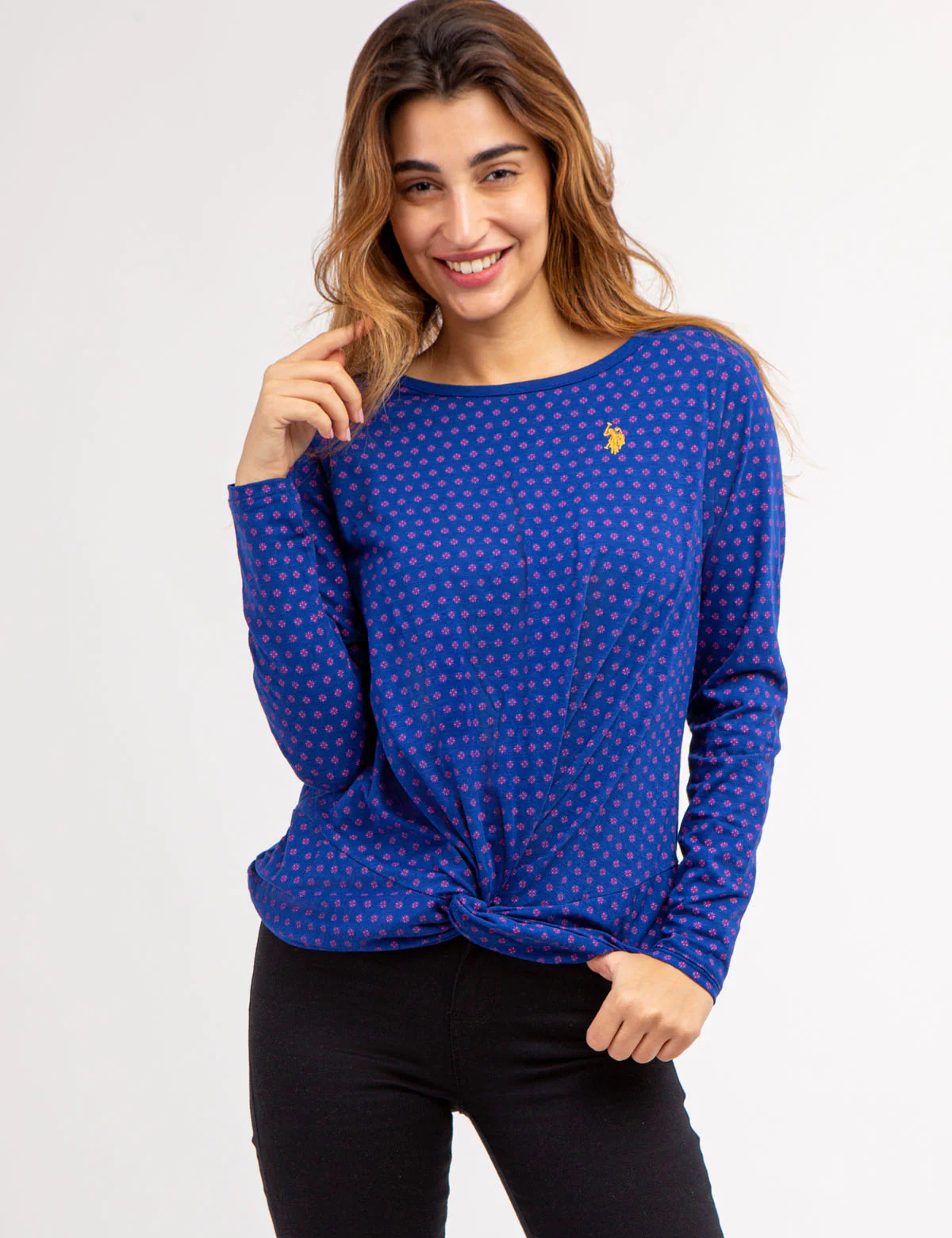 DITSY LONG SLEEVE TWIST FRONT TOP - Image 9