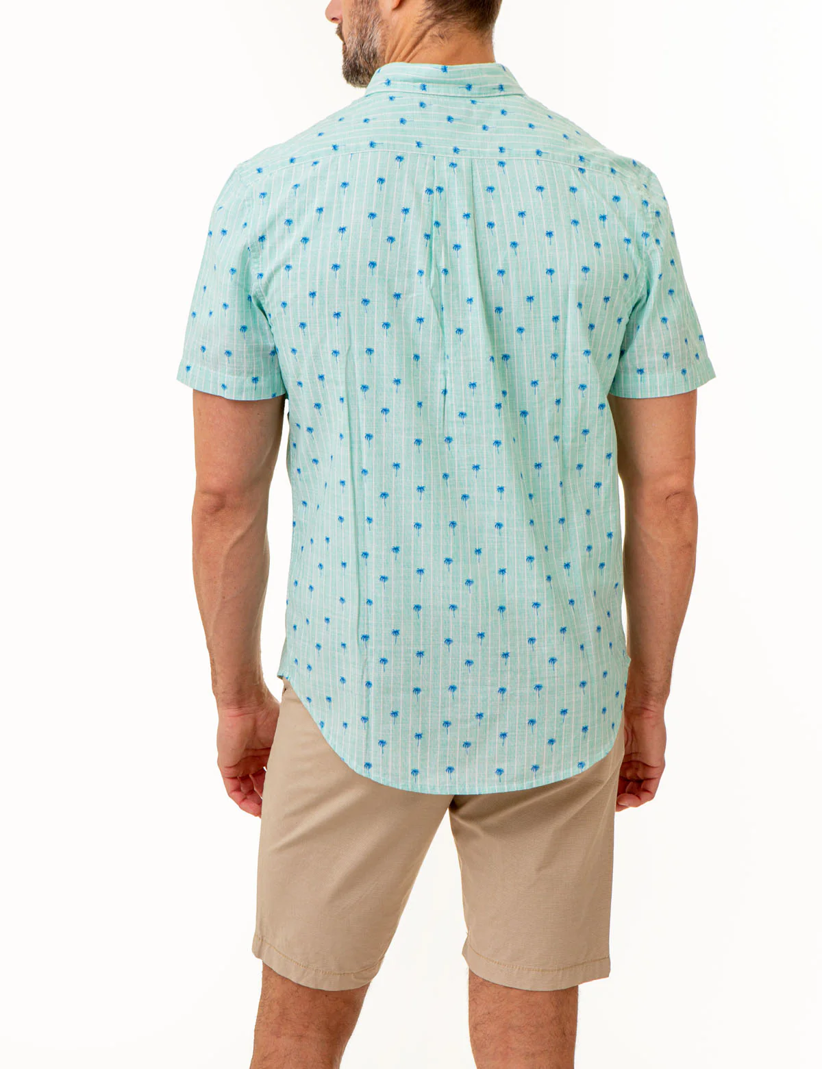 DITSY PALM TREE PRINT WOVEN SHIRT WITH POCKET - Image 9