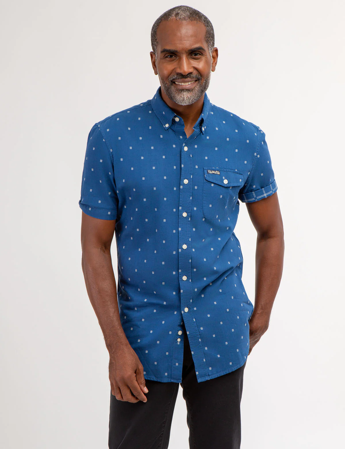 DOBBY DOUBLE SIDE PATTERN SHORT SLEEVE SHIRT