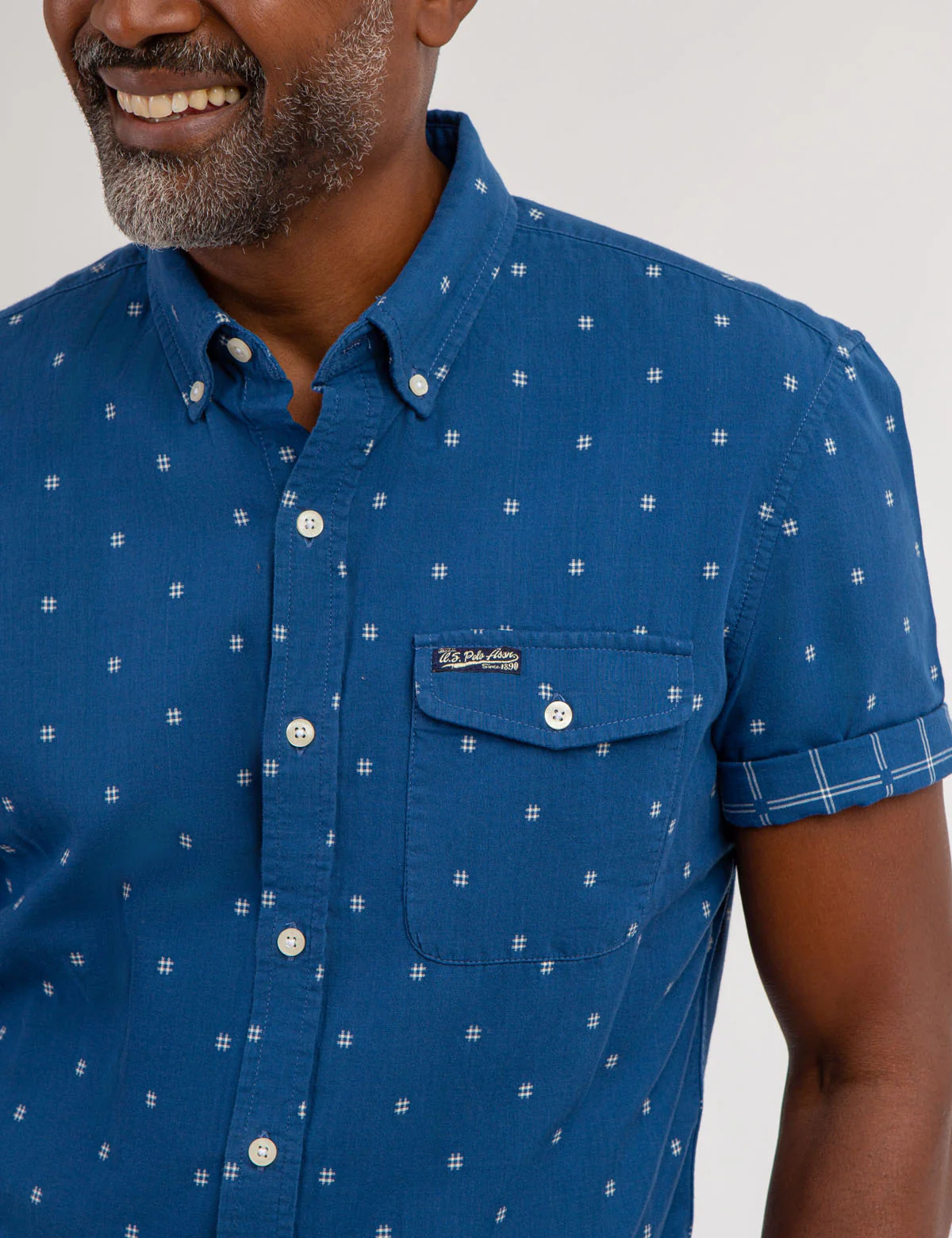 DOBBY DOUBLE SIDE PATTERN SHORT SLEEVE SHIRT - Image 2
