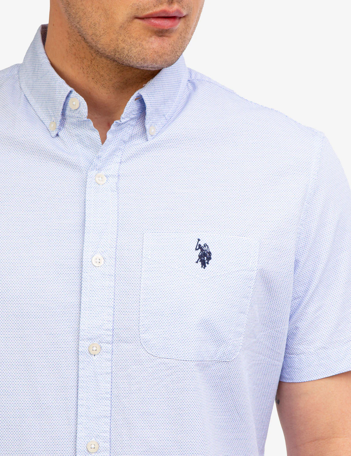 DOBBY PATTERN SHORT SLEEVE SHIRT - Image 2