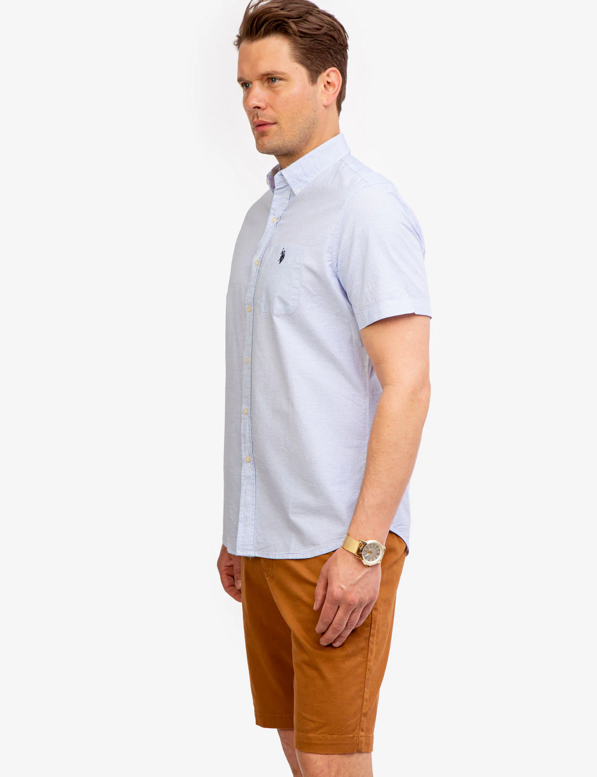 DOBBY PATTERN SHORT SLEEVE SHIRT - Image 4
