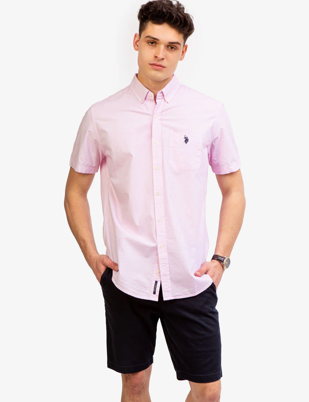 DOBBY PATTERN SHORT SLEEVE SHIRT - Image 6