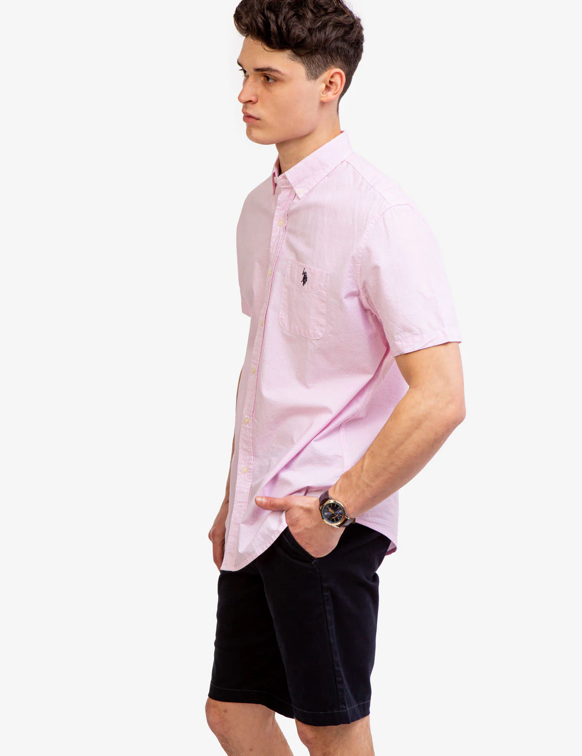 DOBBY PATTERN SHORT SLEEVE SHIRT - Image 8