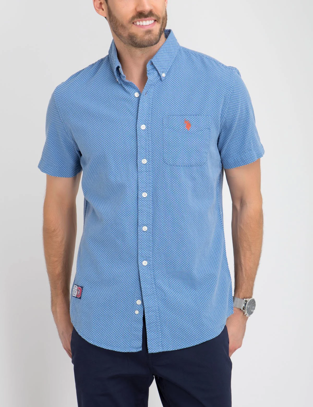 Dobby Stitch Short Sleeve Top