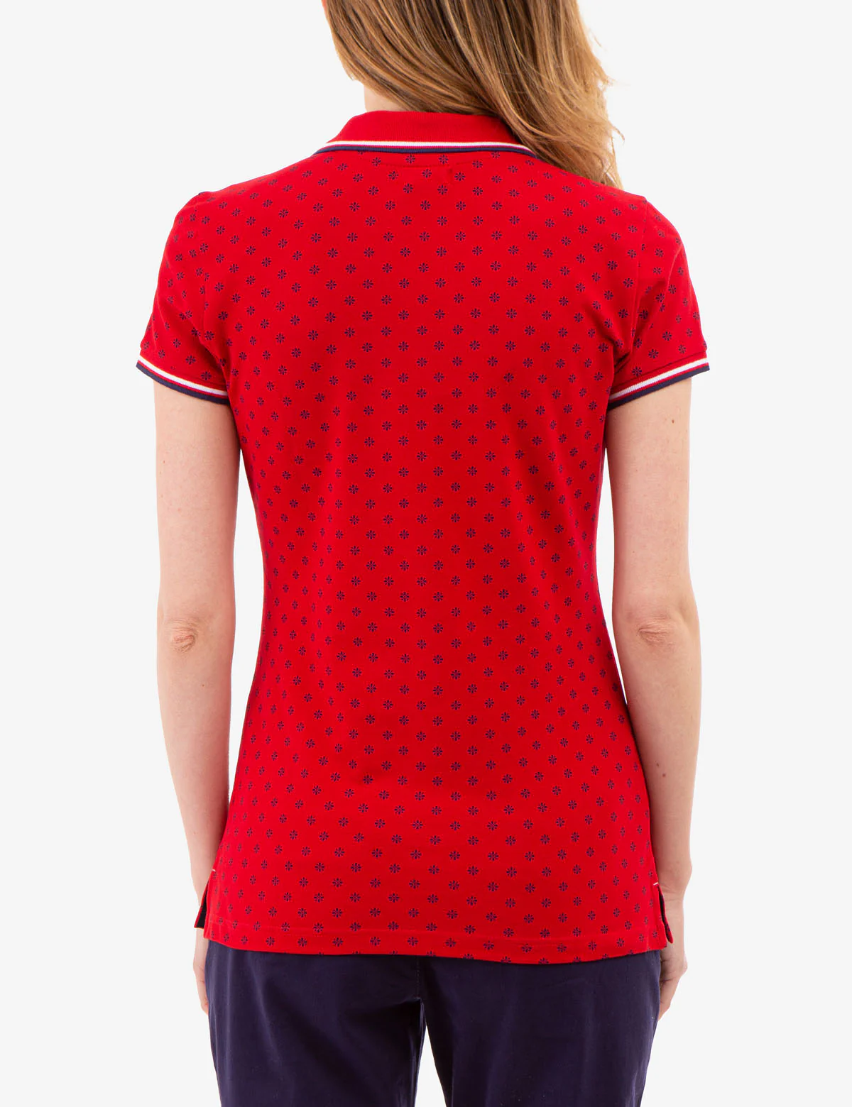 DOT FLOWER PRINT TIPPED POLO SHIRT - Image 7