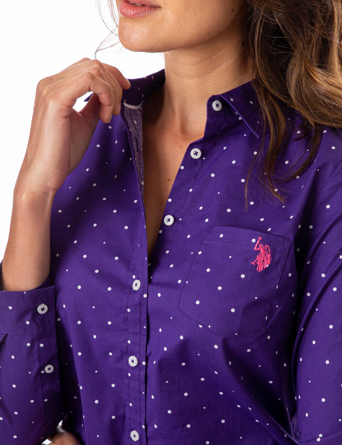 DOT POPLIN LONG SLEEVE SHIRT - Image 7