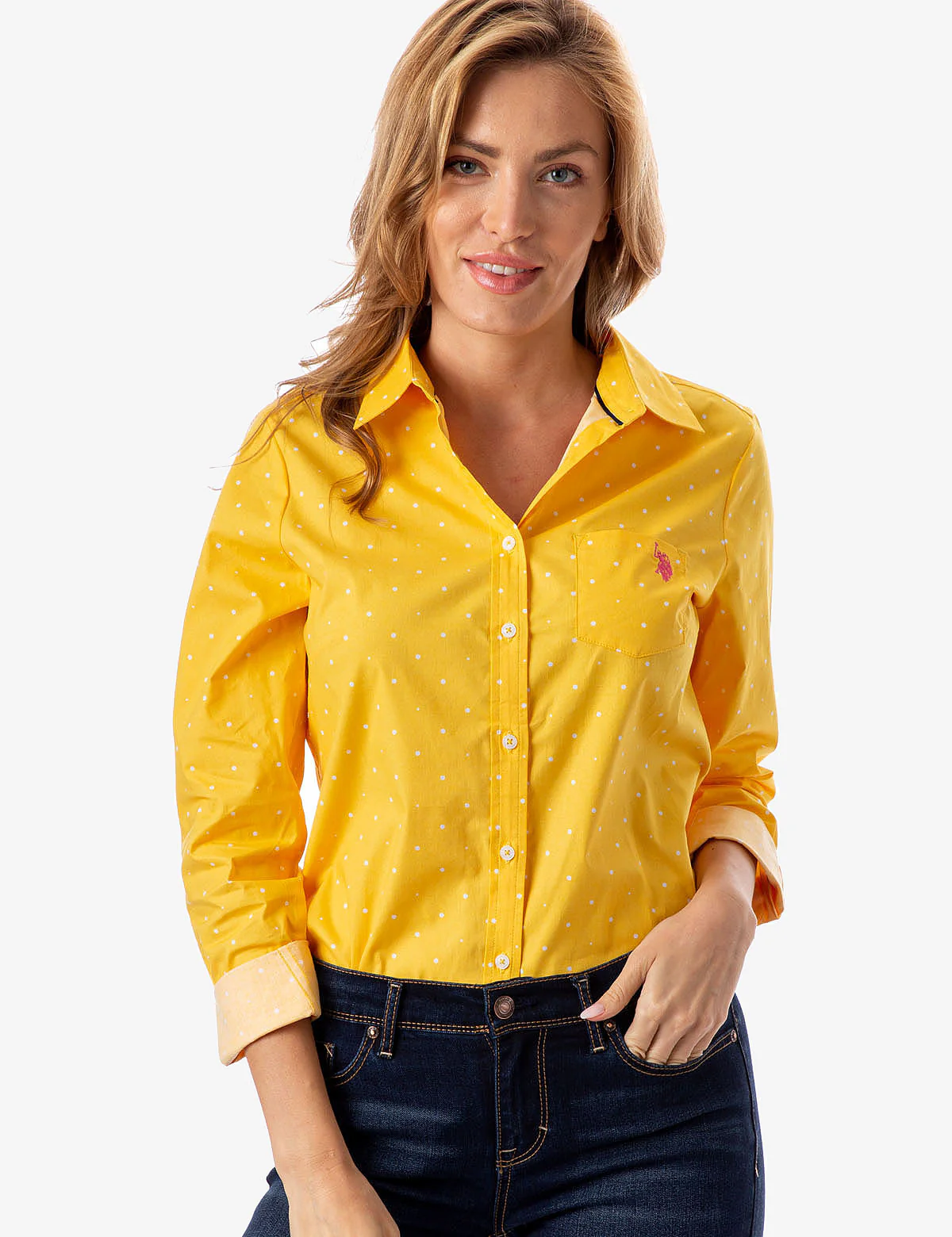 DOT POPLIN LONG SLEEVE SHIRT - Image 8