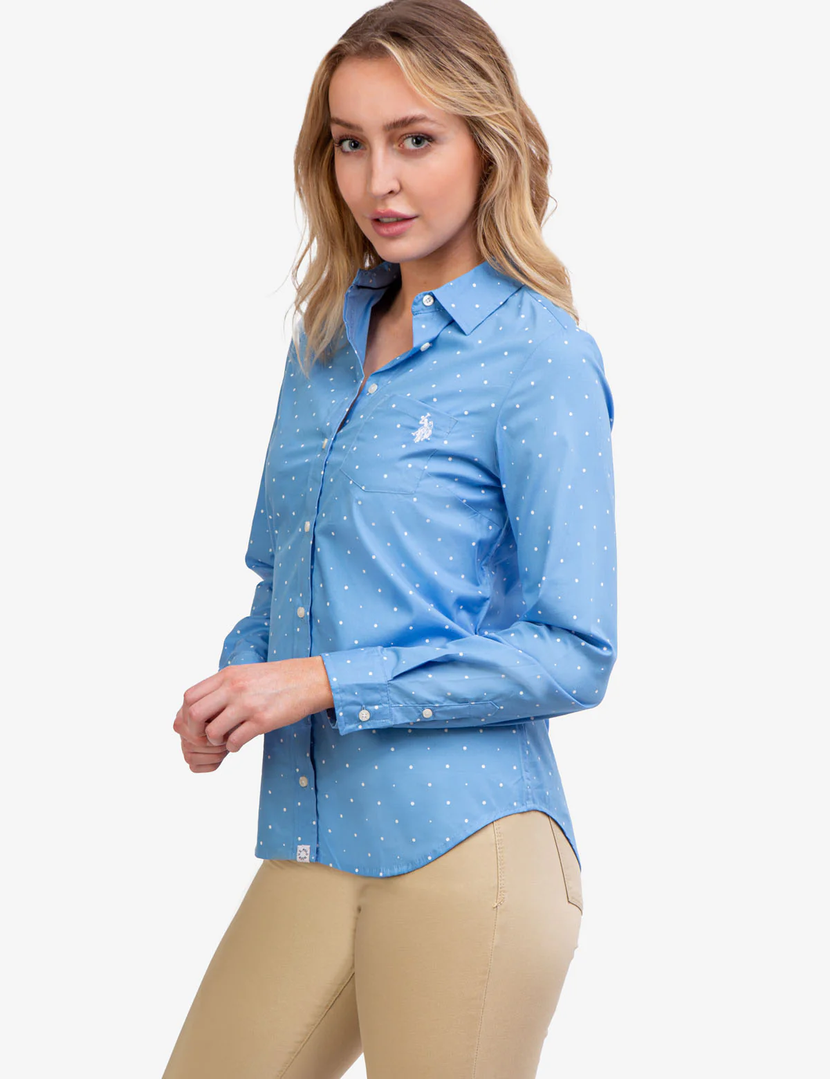 DOT POPLIN LONG SLEEVE SHIRT - Image 4