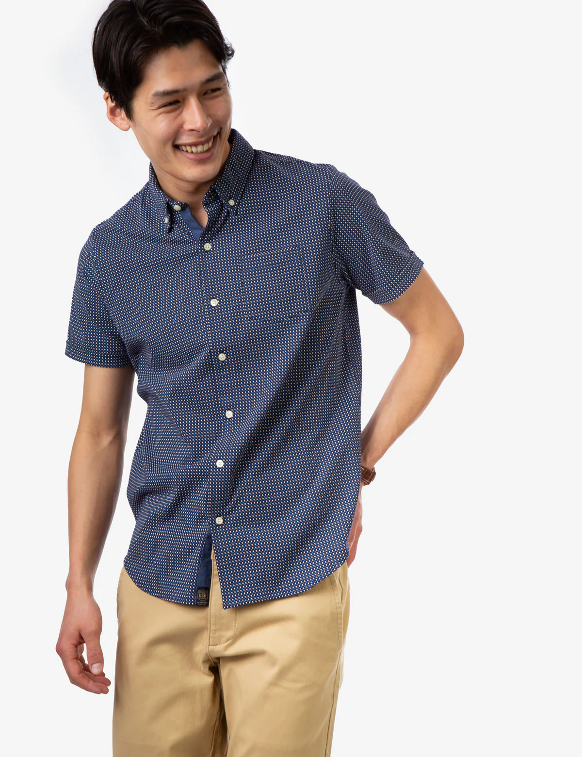 DOT PRINT BUTTON UP SHIRT