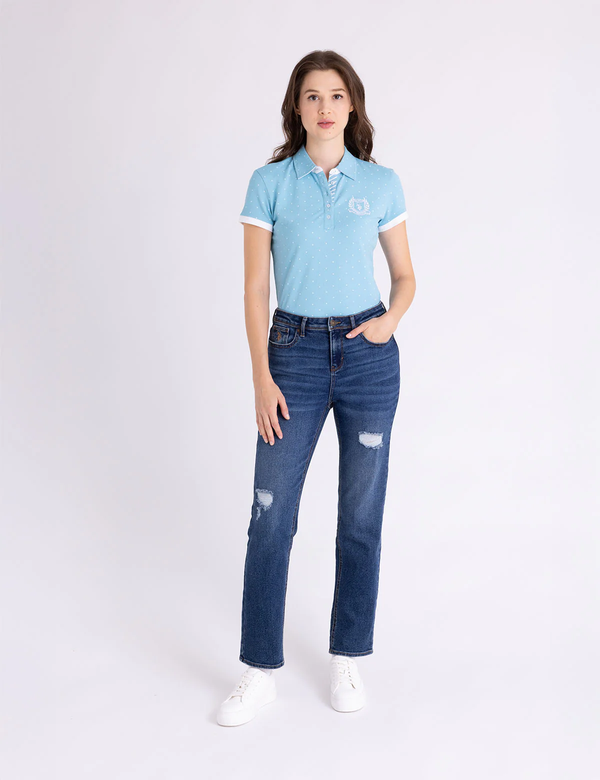 DOT PRINT COLLEGIATE POLO SHIRT - Image 2