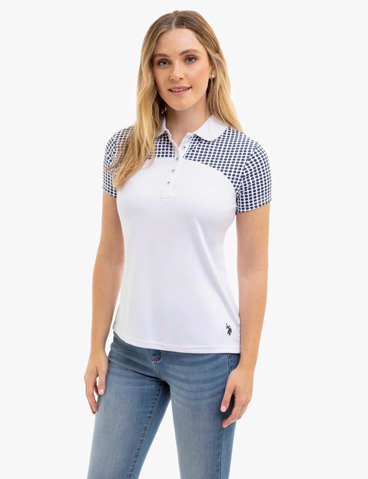 DOT PRINT COLORBLOCK POLO SHIRT - Image 4