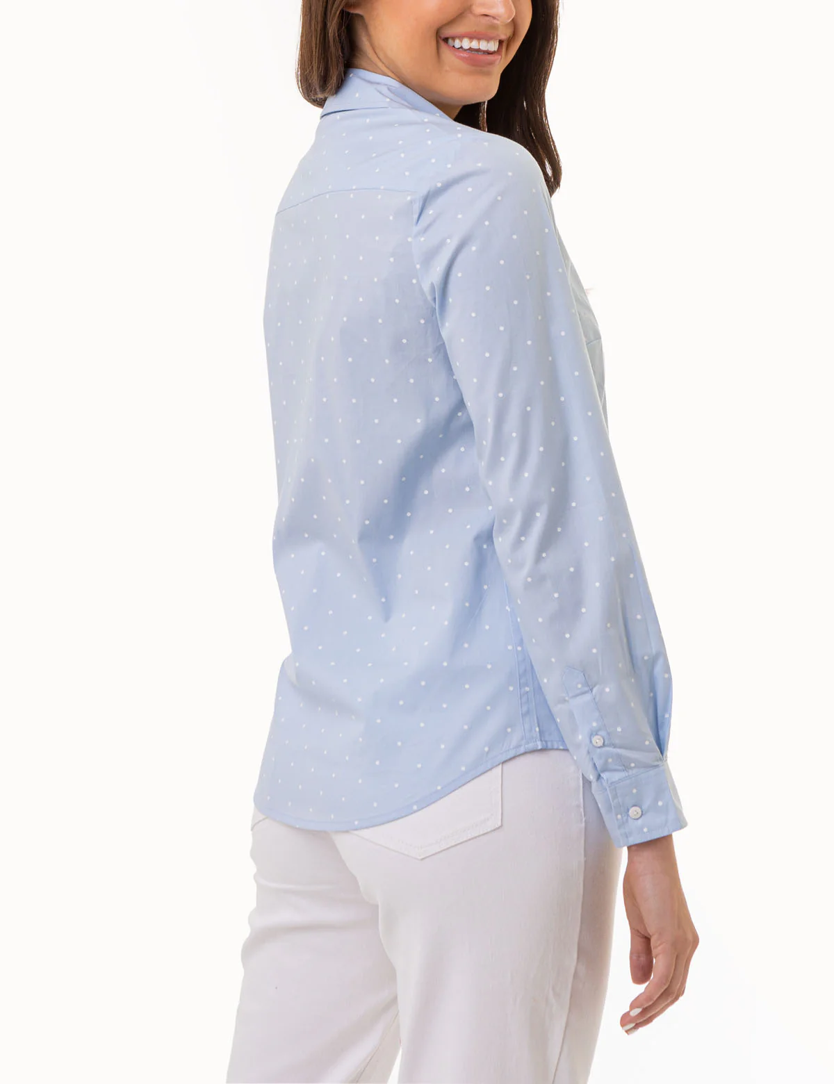 DOT PRINT LONG SLEEVE POPLIN SHIRT - Image 3