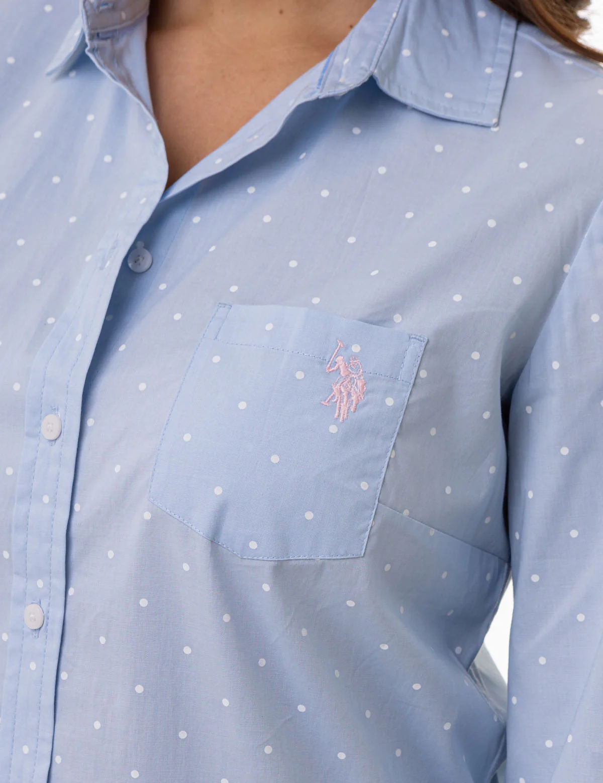 DOT PRINT LONG SLEEVE POPLIN SHIRT - Image 5