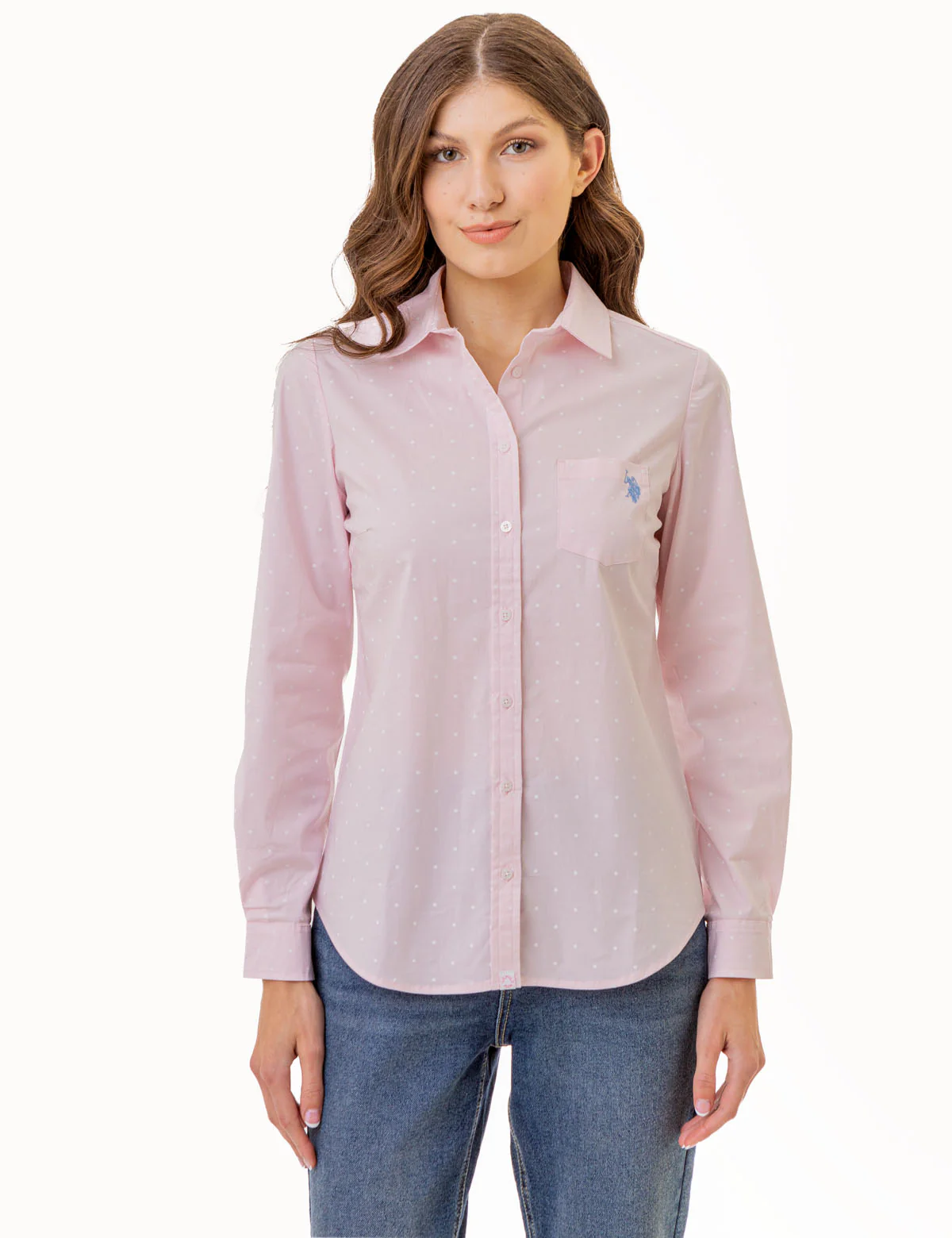 DOT PRINT LONG SLEEVE POPLIN SHIRT - Image 7
