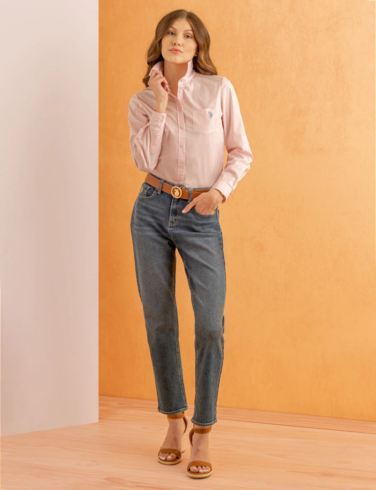 DOT PRINT LONG SLEEVE POPLIN SHIRT - Image 8