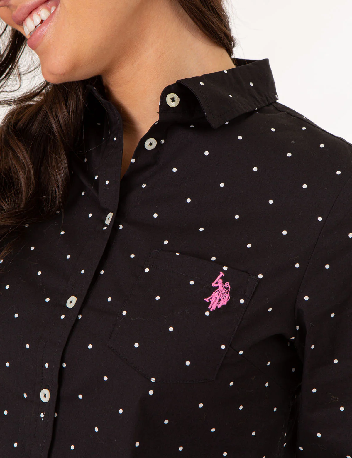 DOT PRINT LONG SLEEVE POPLIN SHIRT - Image 2