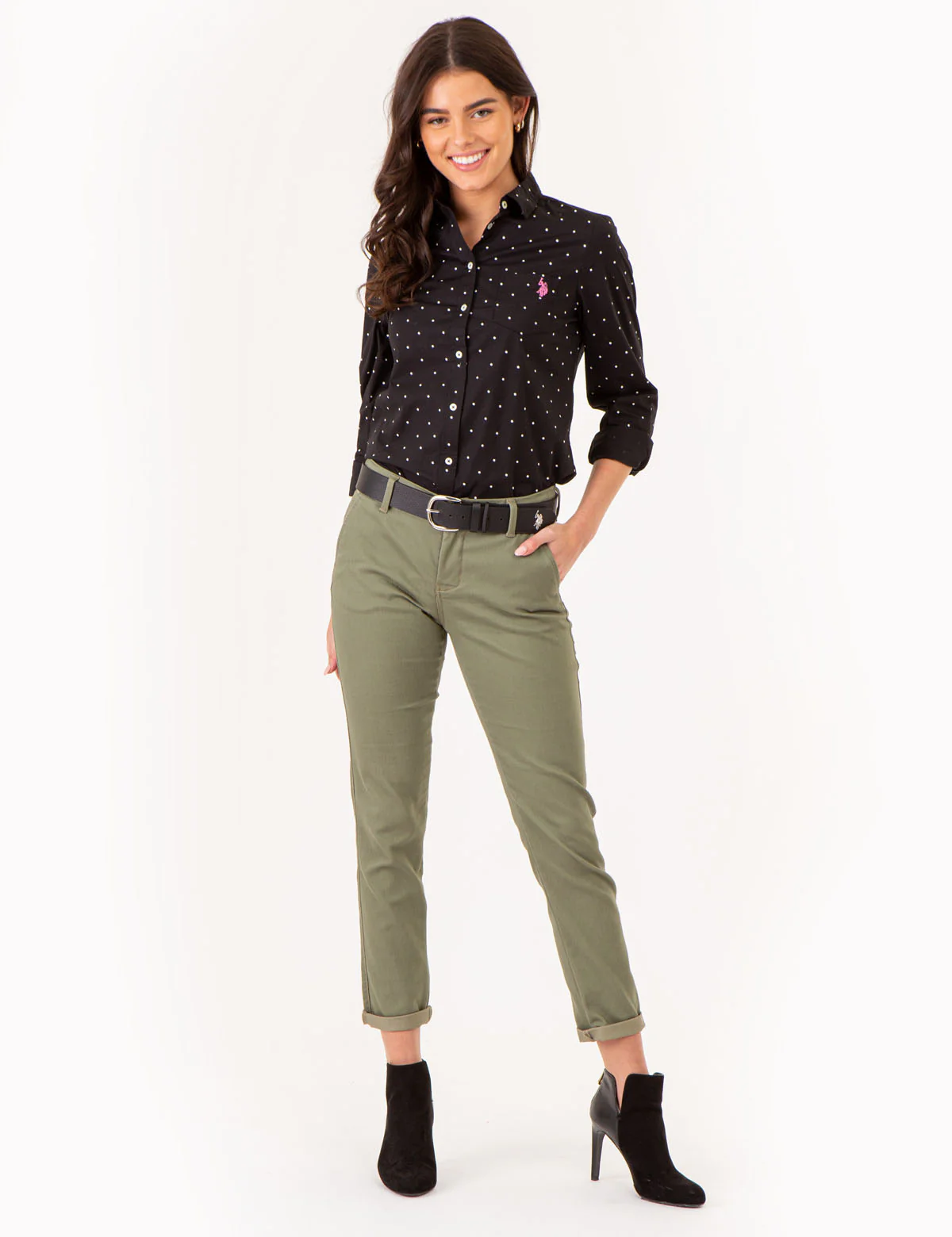 DOT PRINT LONG SLEEVE POPLIN SHIRT - Image 3